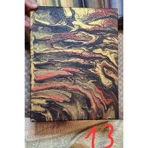 Inferno Veins Abstract Pour Painting 14x11 Canvas – Gold Red Black Texture